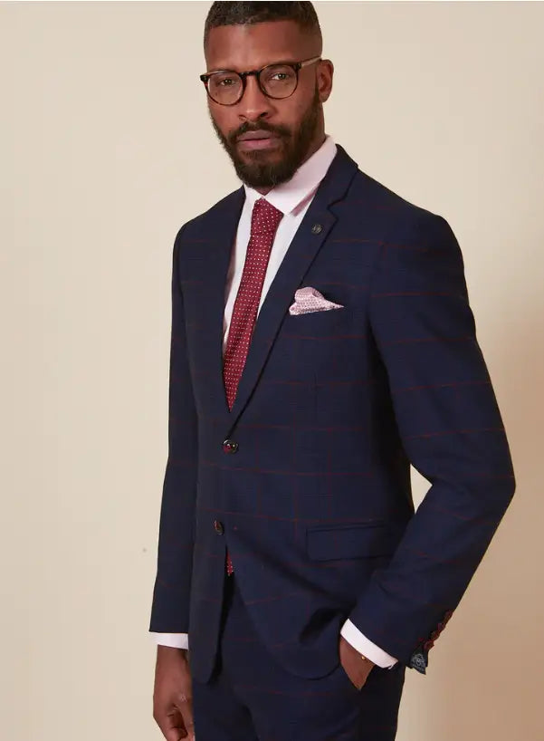 Navy blue 2pc. gentlemen's suit - Edison Redline| GarrisonSuits Garrison Suits Navy blue 2pc. gentlemen's suit - Edison Redline| GarrisonSuits Garrison Suits