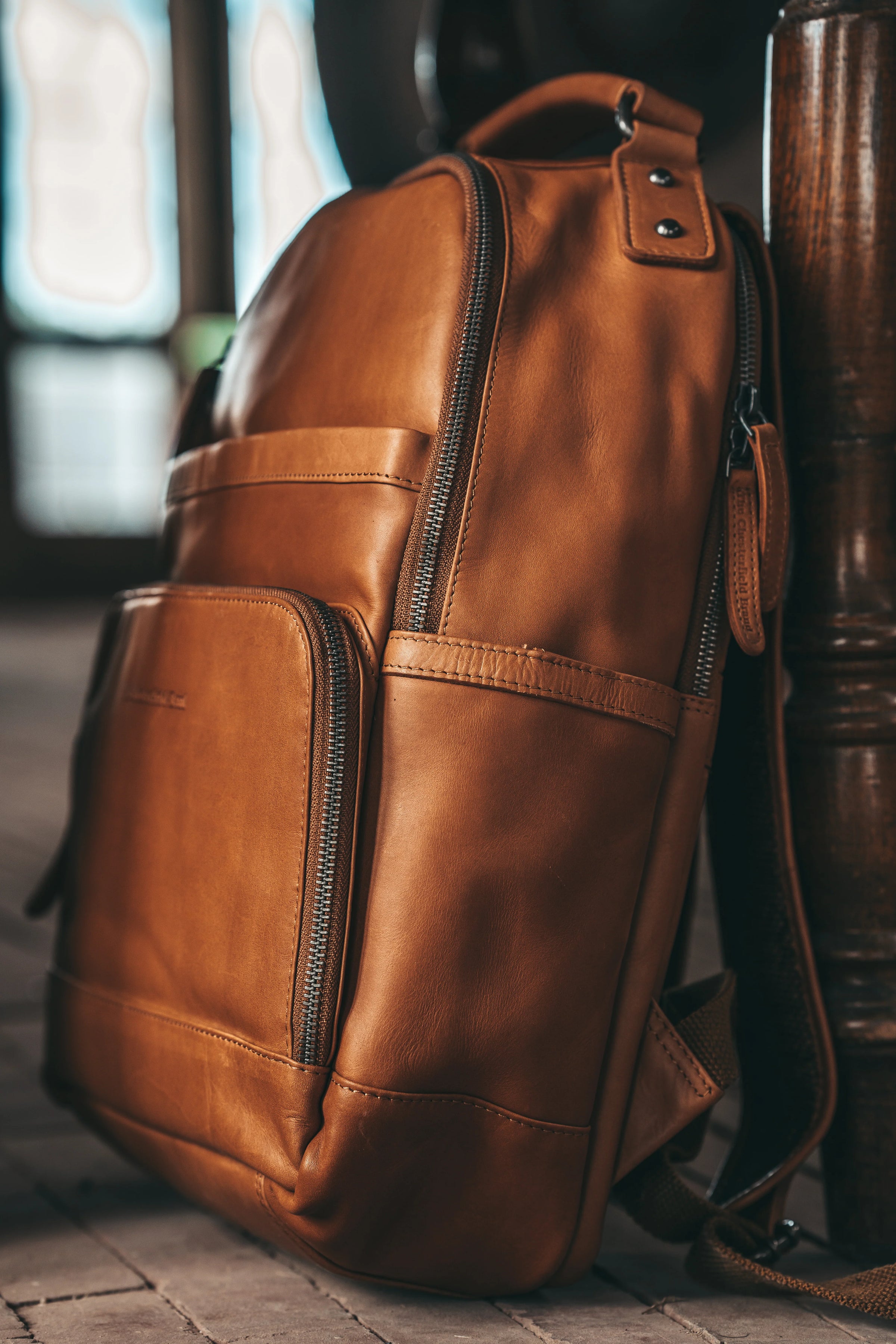 Leather backpack