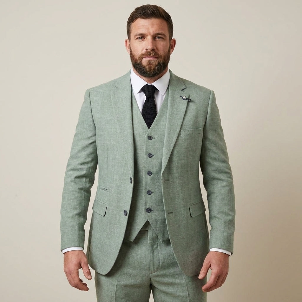 Three-Piece Cavani Sage Slim Fit Suit 1