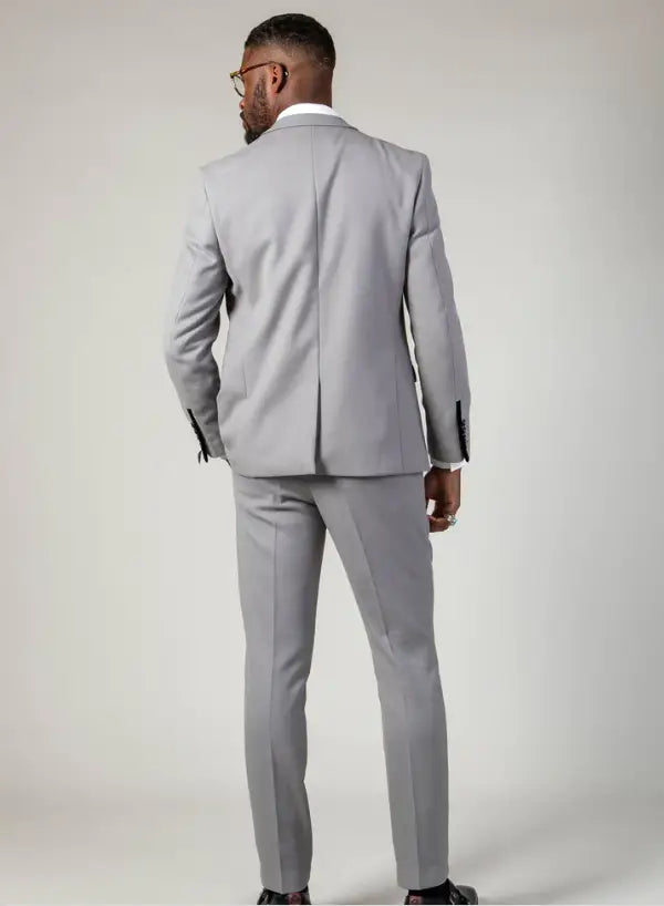 2-Piece Gray Suit - Marc Darcy Edwin Silver Suit 2pc