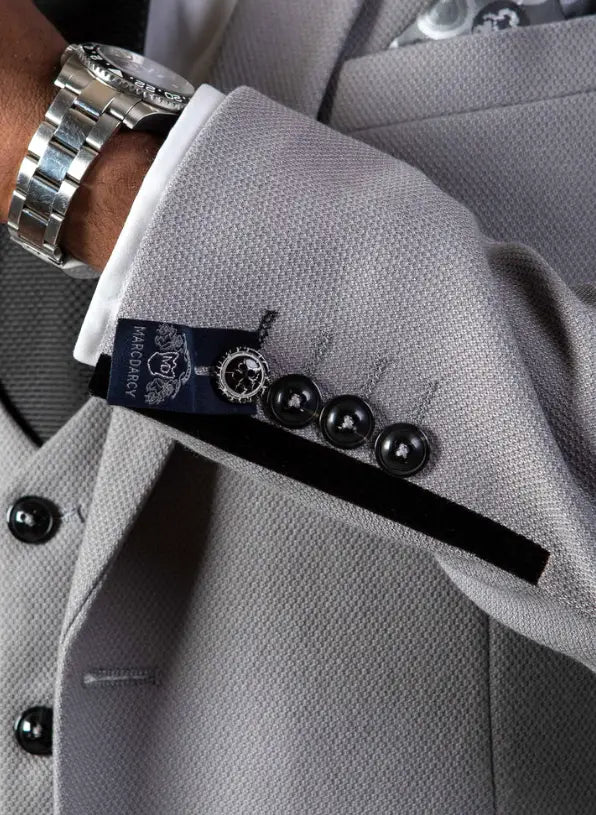 2-Piece Gray Suit - Marc Darcy Edwin Silver Suit 2pc