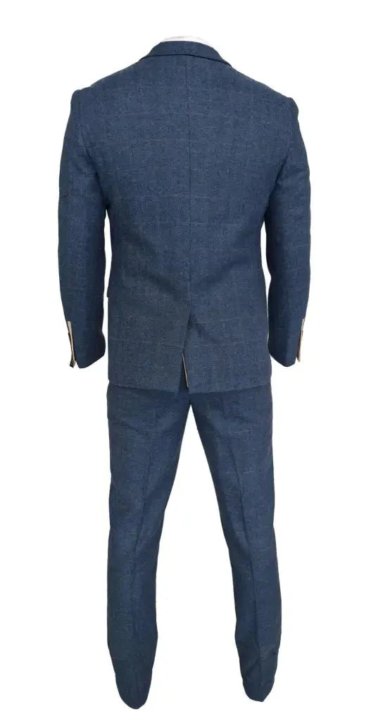 2-piece suit - blue men's suit - Dion Blue Herringbone 2pc