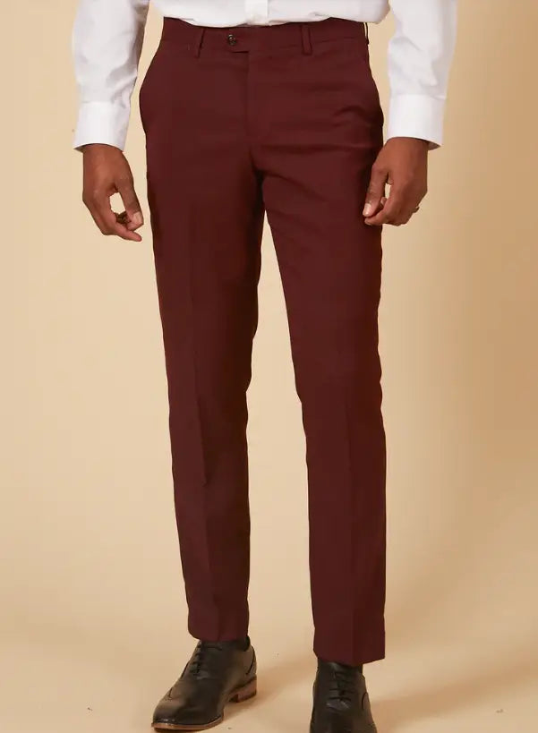 2-piece Wine Red Men's Suit - Marc Darcy Max Wine 2pc