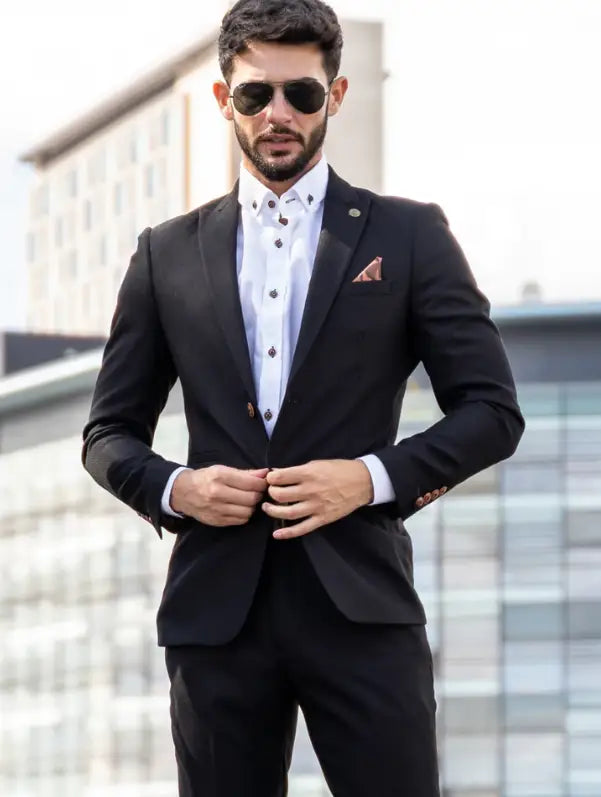 2-Piece Black Suit - Marc Darcy Max Black 2pc