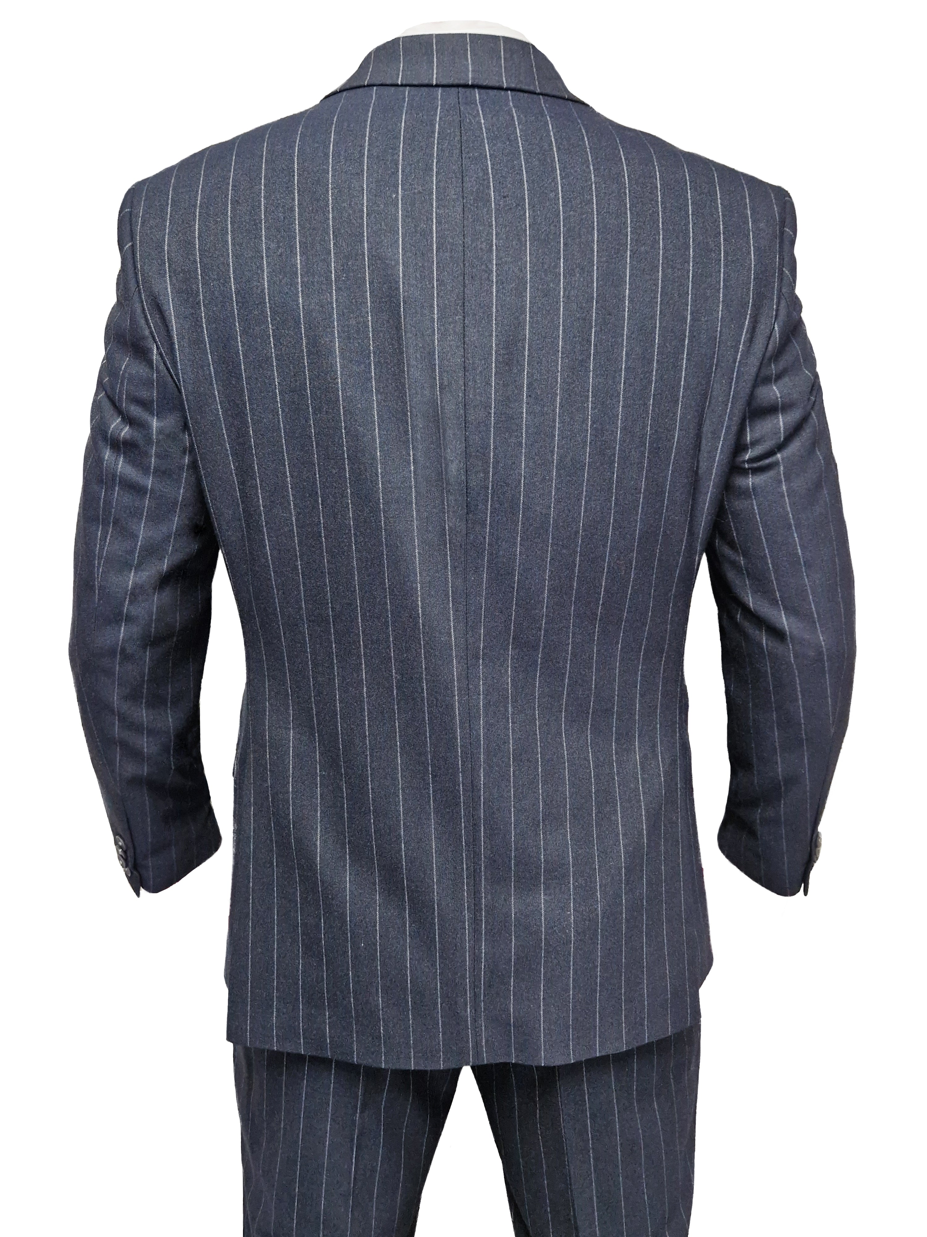 Navy Blue Striped Suit for Men - Cavani Invincible Suit