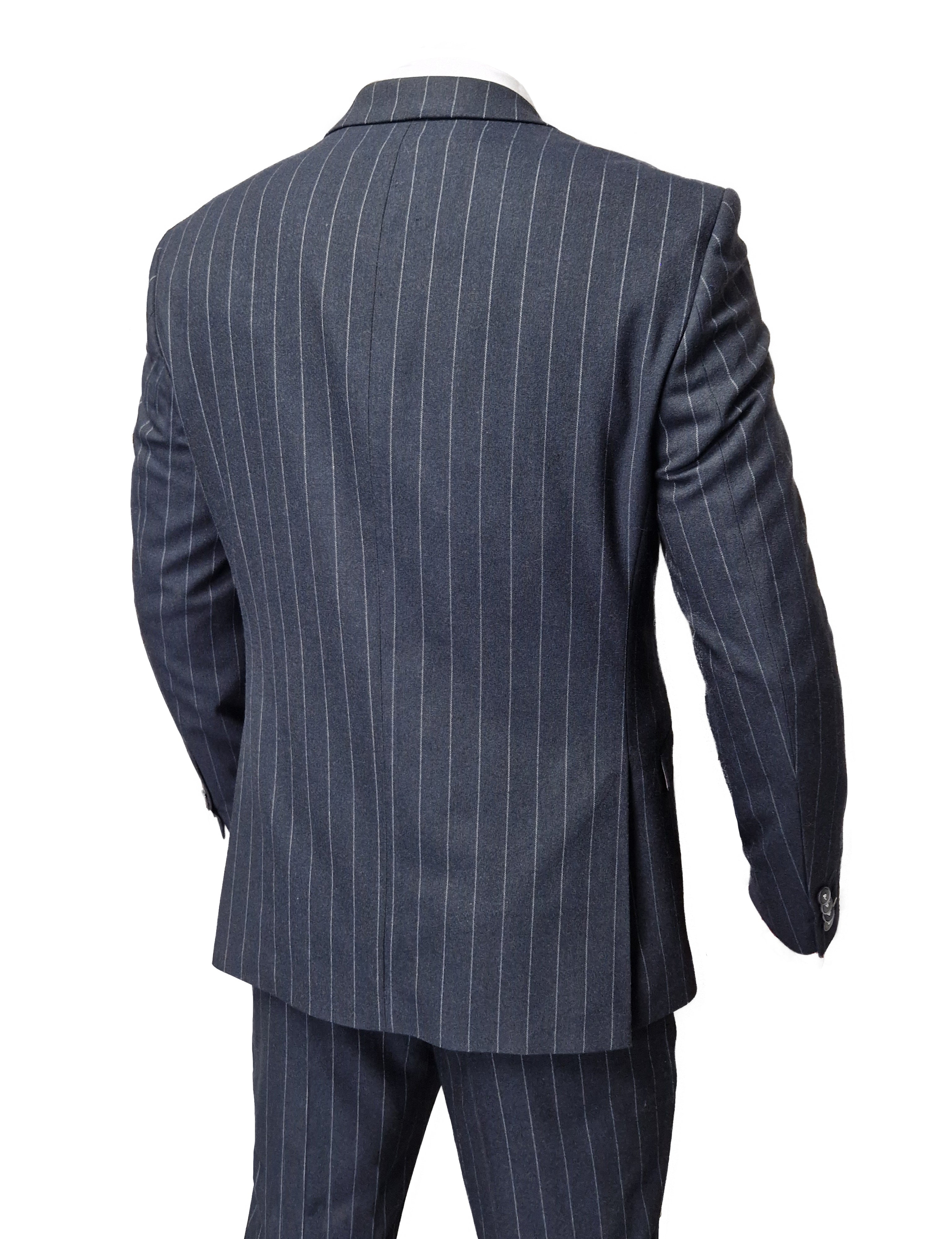 Navy Blue Striped Suit for Men - Cavani Invincible Suit