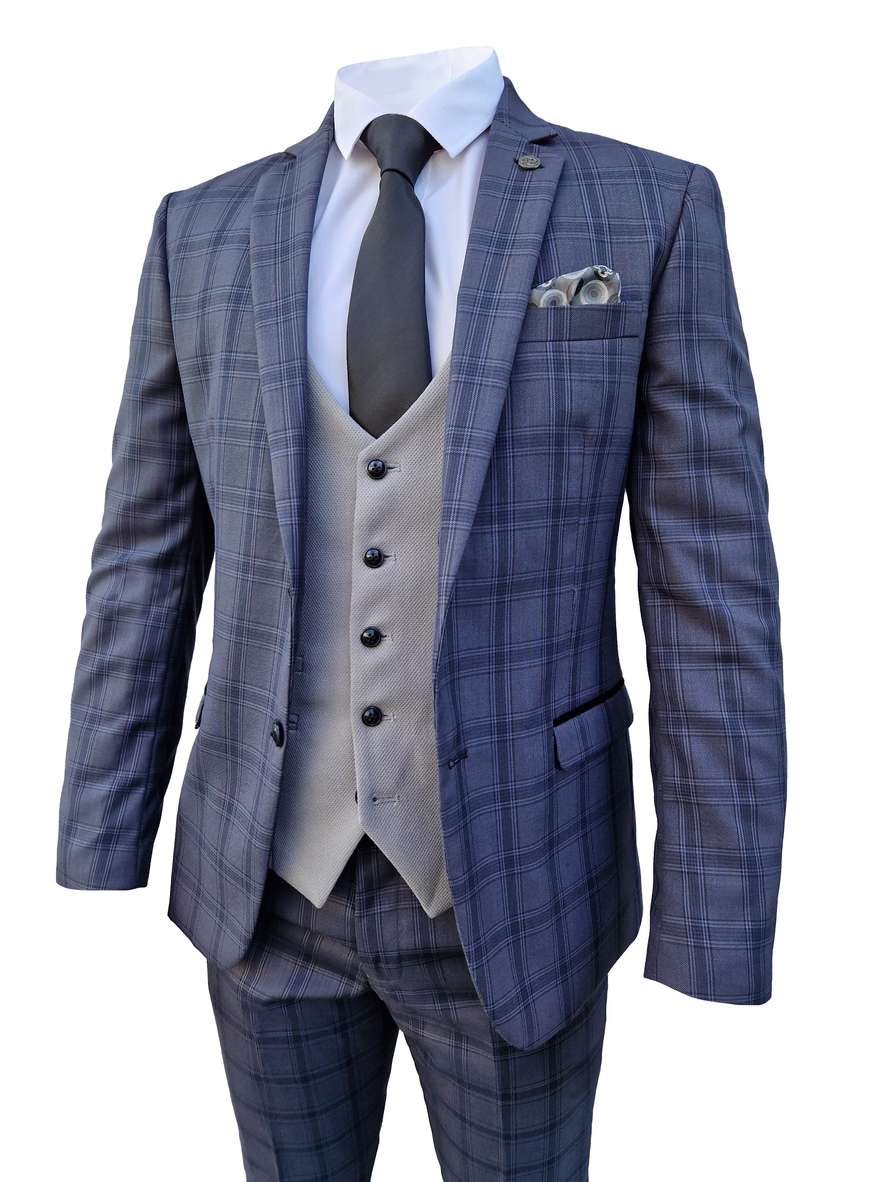 3-piece men's suit Jose Grey - Mix and Match