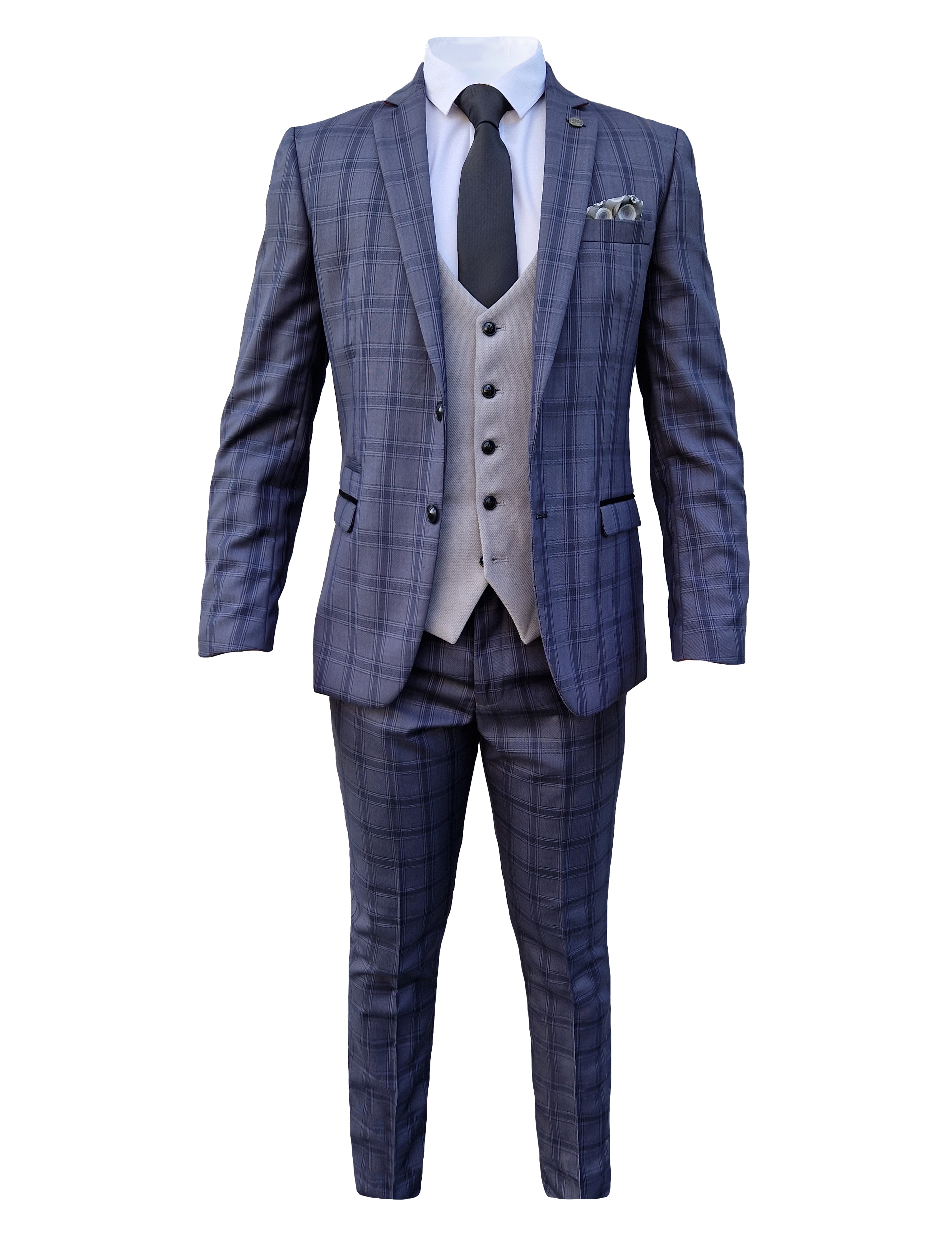 3-piece men's suit Jose Grey - Mix and Match