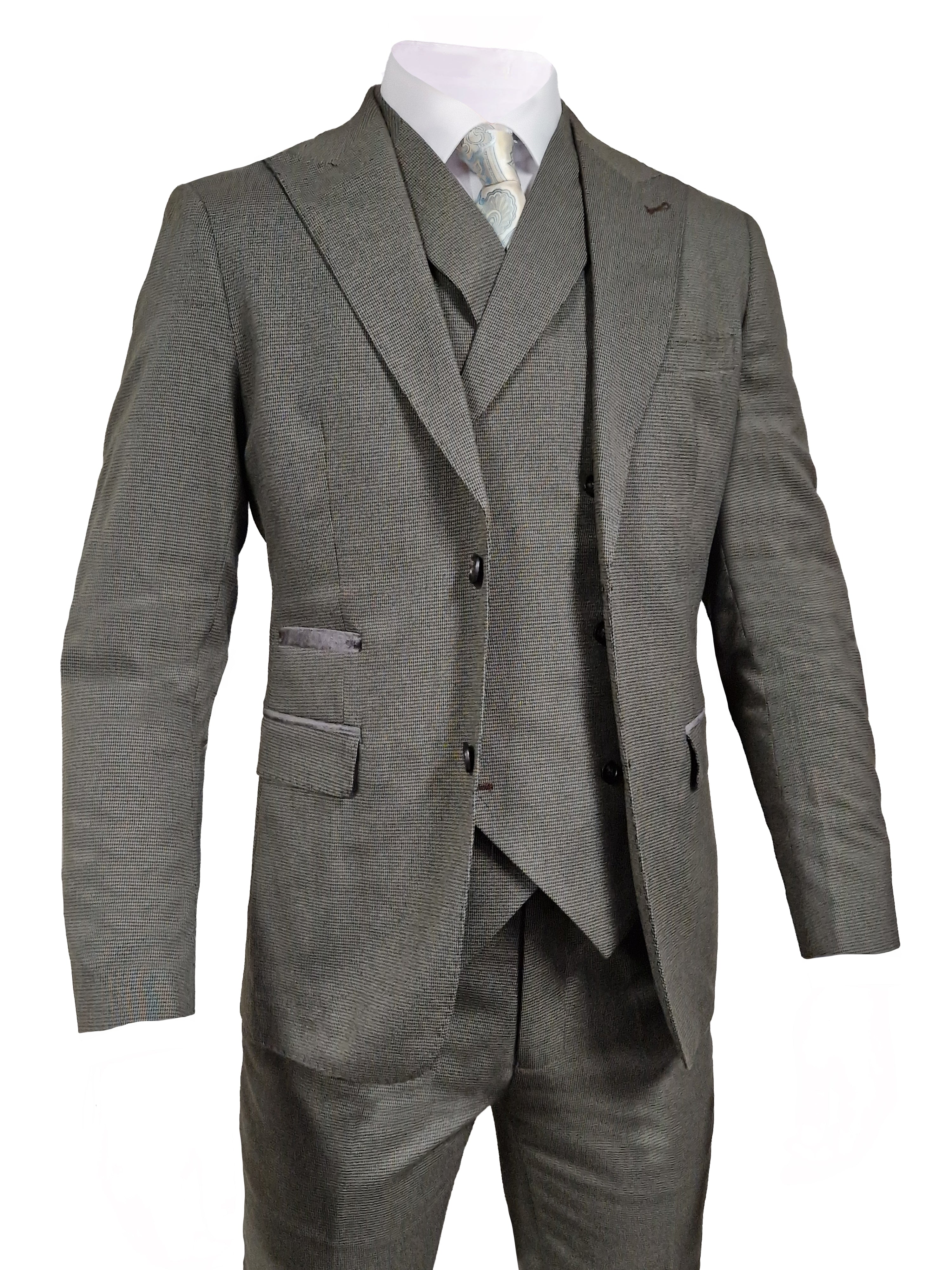 TAVERNY Salute - Three-Piece Men's Suit Army Green