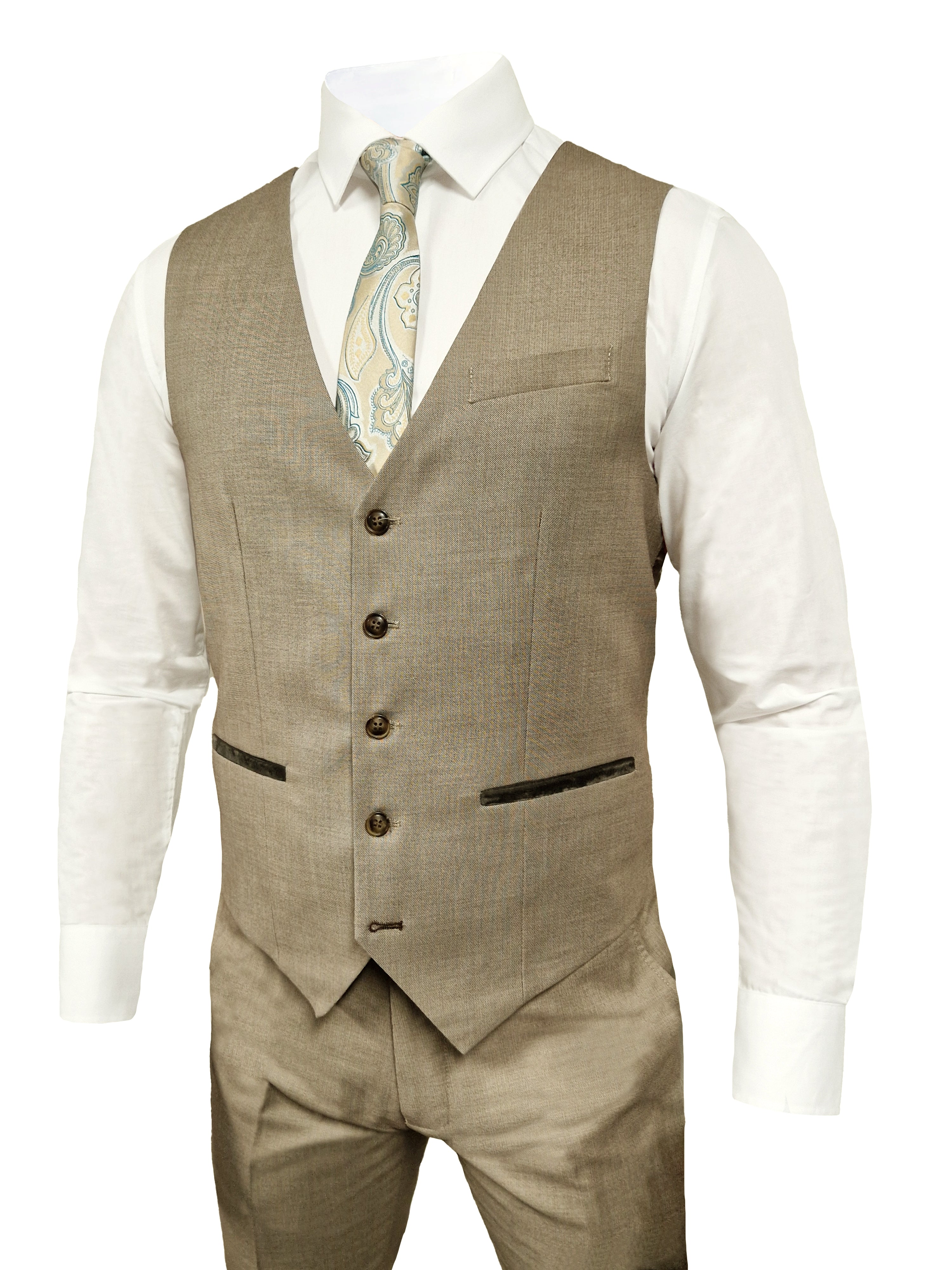 TAVERNY Major - Three-piece Men's Suit Beige