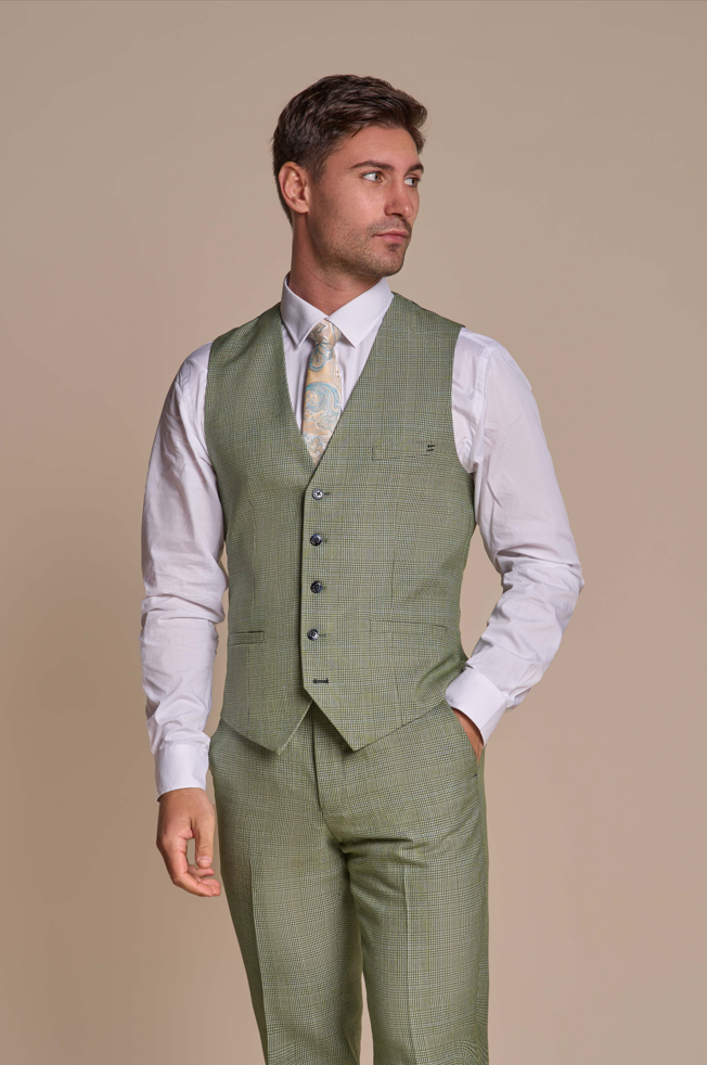 Men's 3 Piece Suit Sage Green - Cavani Caridi Sage