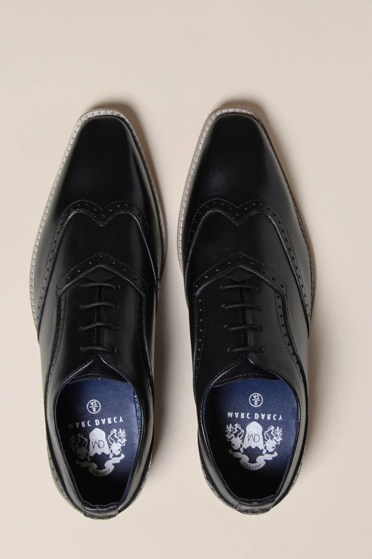 Black leather shoes, Marc Darcy Dawson - Wingtip brogue