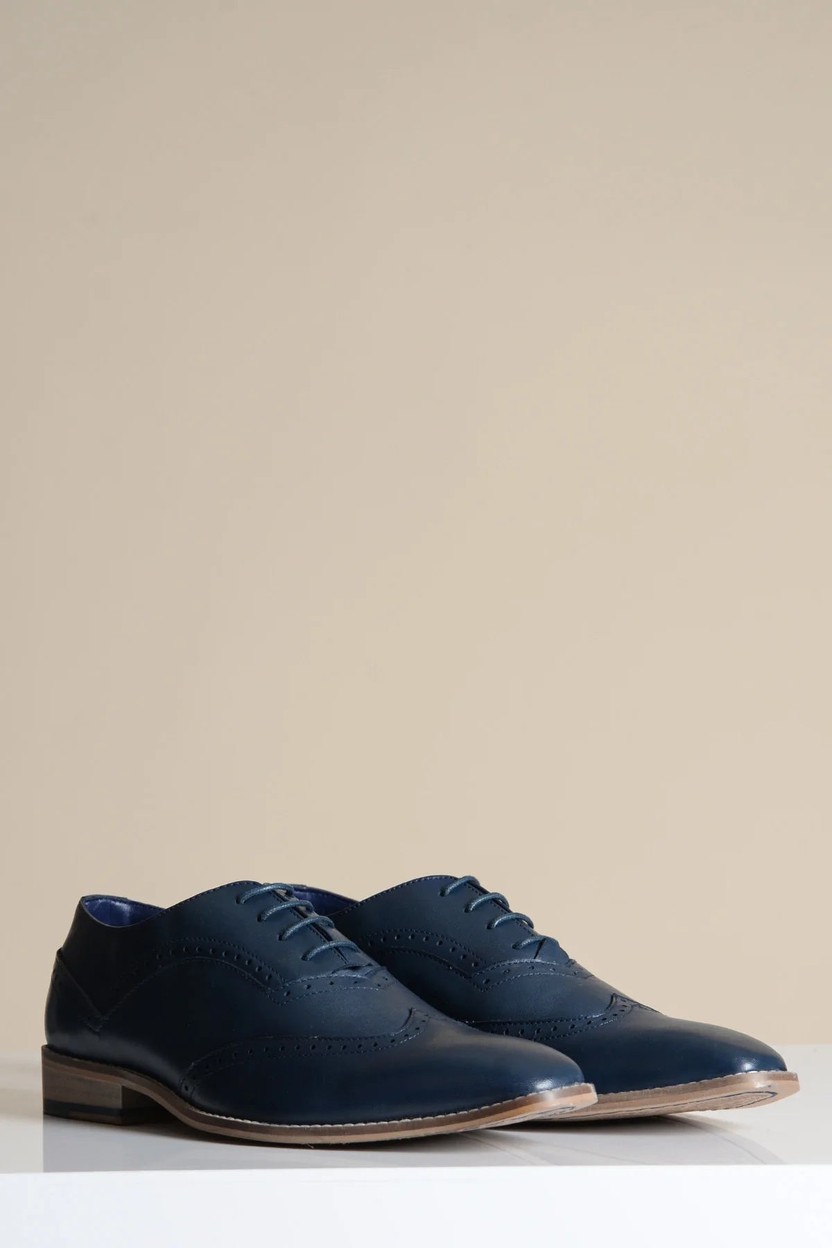 Navy leather shoes, Marc Darcy Dawson - Wingtip brogue