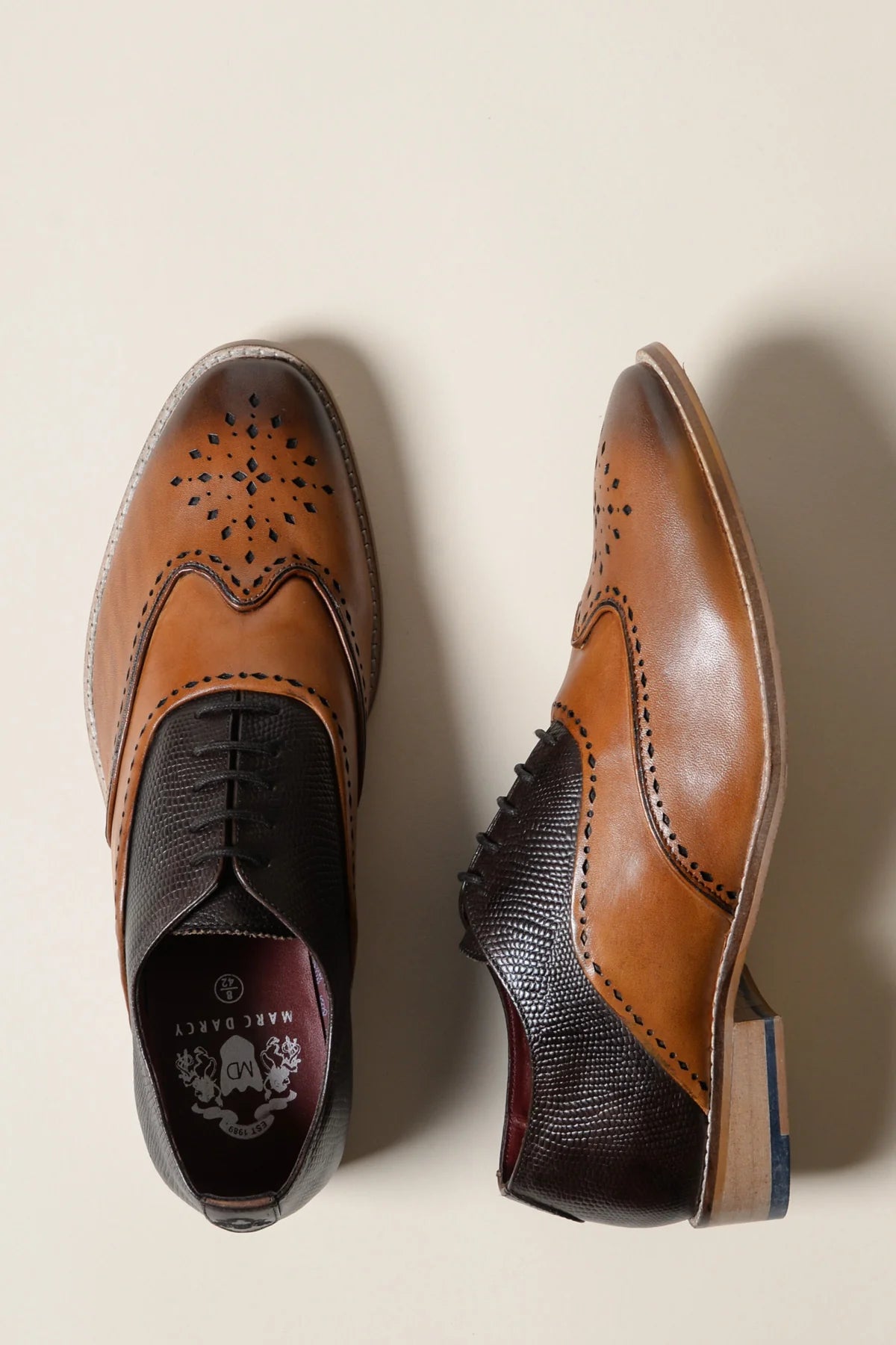 Brown leather shoes, Marc Darcy Ryan - Wingtip brogue