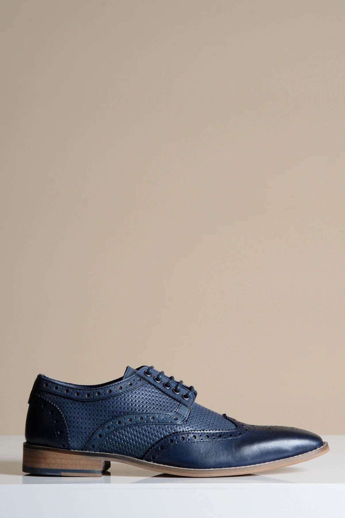 Navy leather shoes, Marc Darcy Brandon - Wingtip brogue