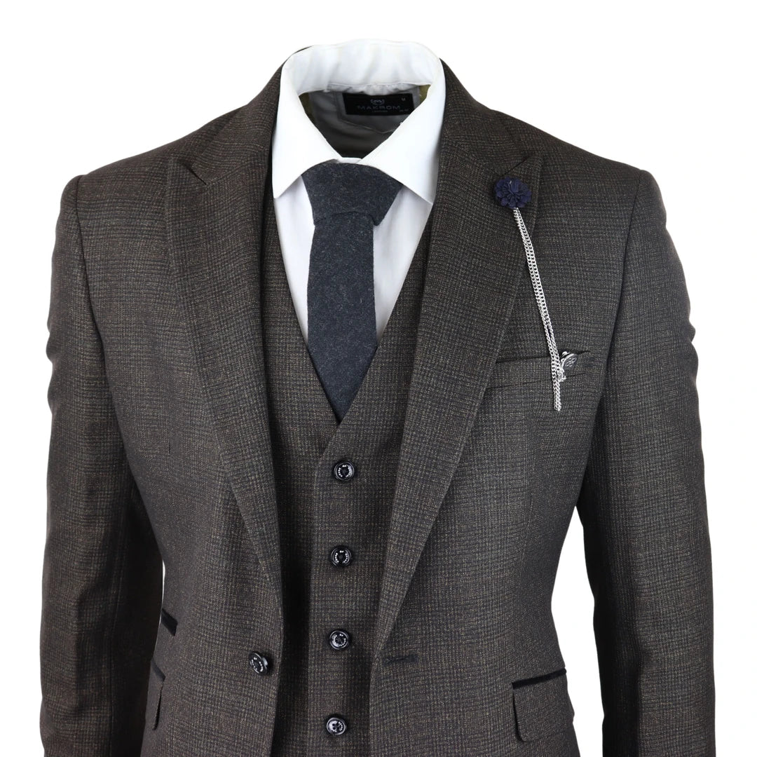 Men's Suit Dark Brown - Cavani Caridi