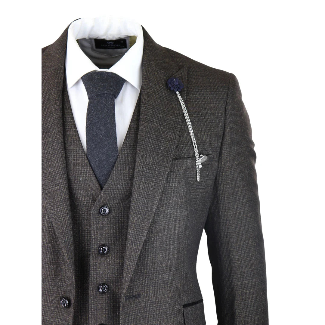 Men's Suit Dark Brown - Cavani Caridi