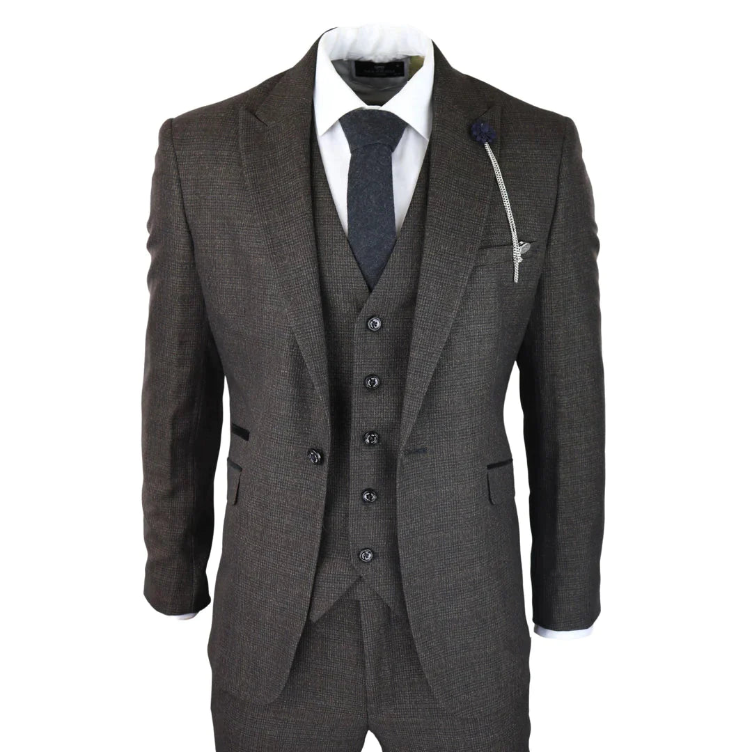 Men's Suit Dark Brown - Cavani Caridi