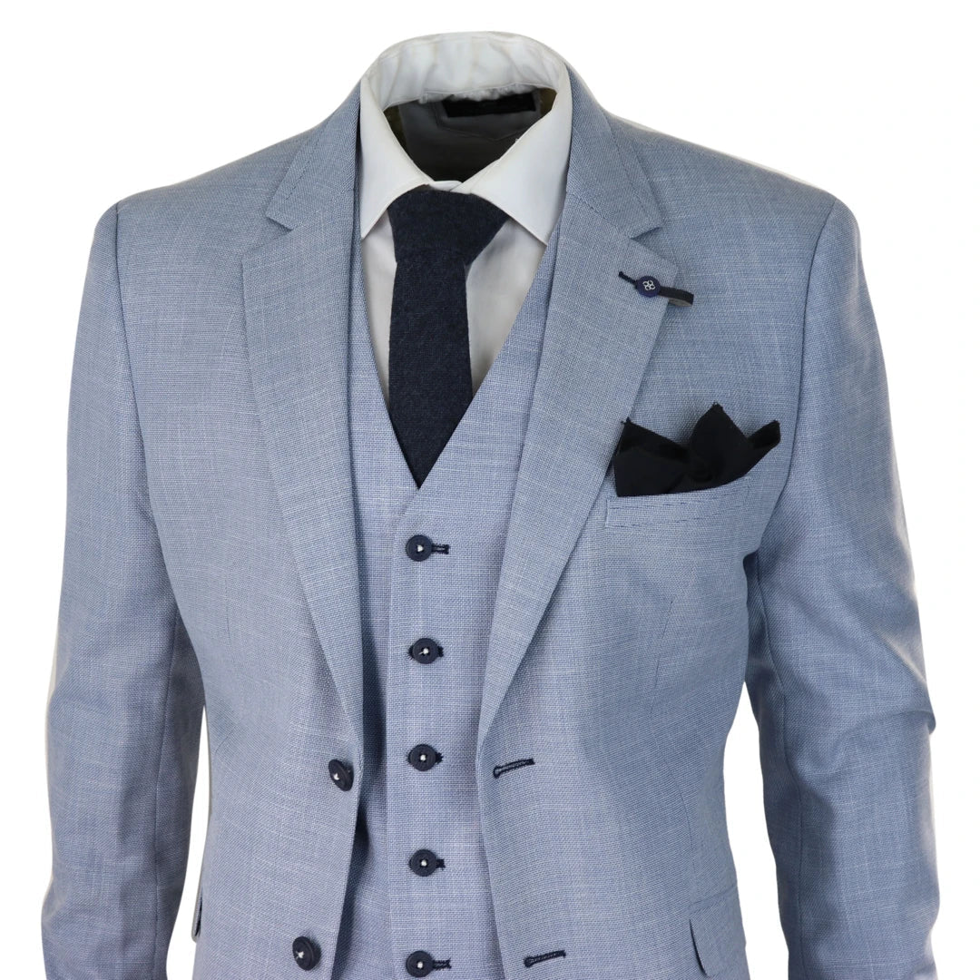 Three-Piece Suit Cavani Miami Sky Slim Fit Suit