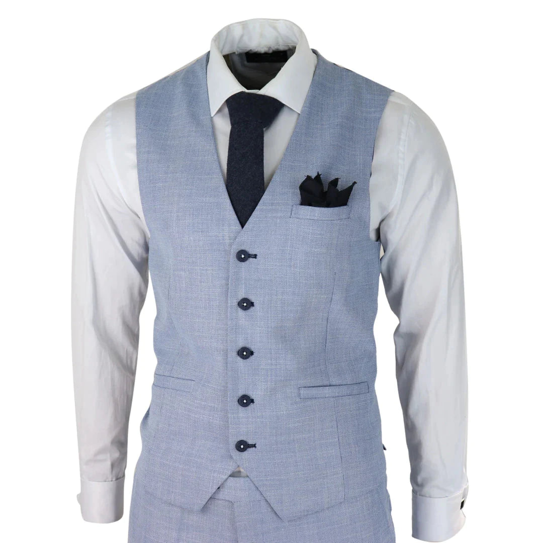 Three-Piece Suit Cavani Miami Sky Slim Fit Suit