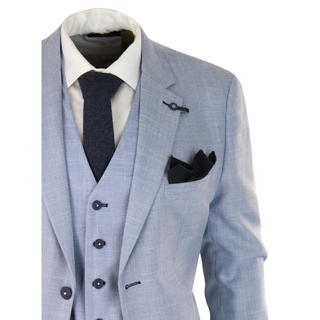 Three-Piece Suit Cavani Miami Sky Slim Fit Suit