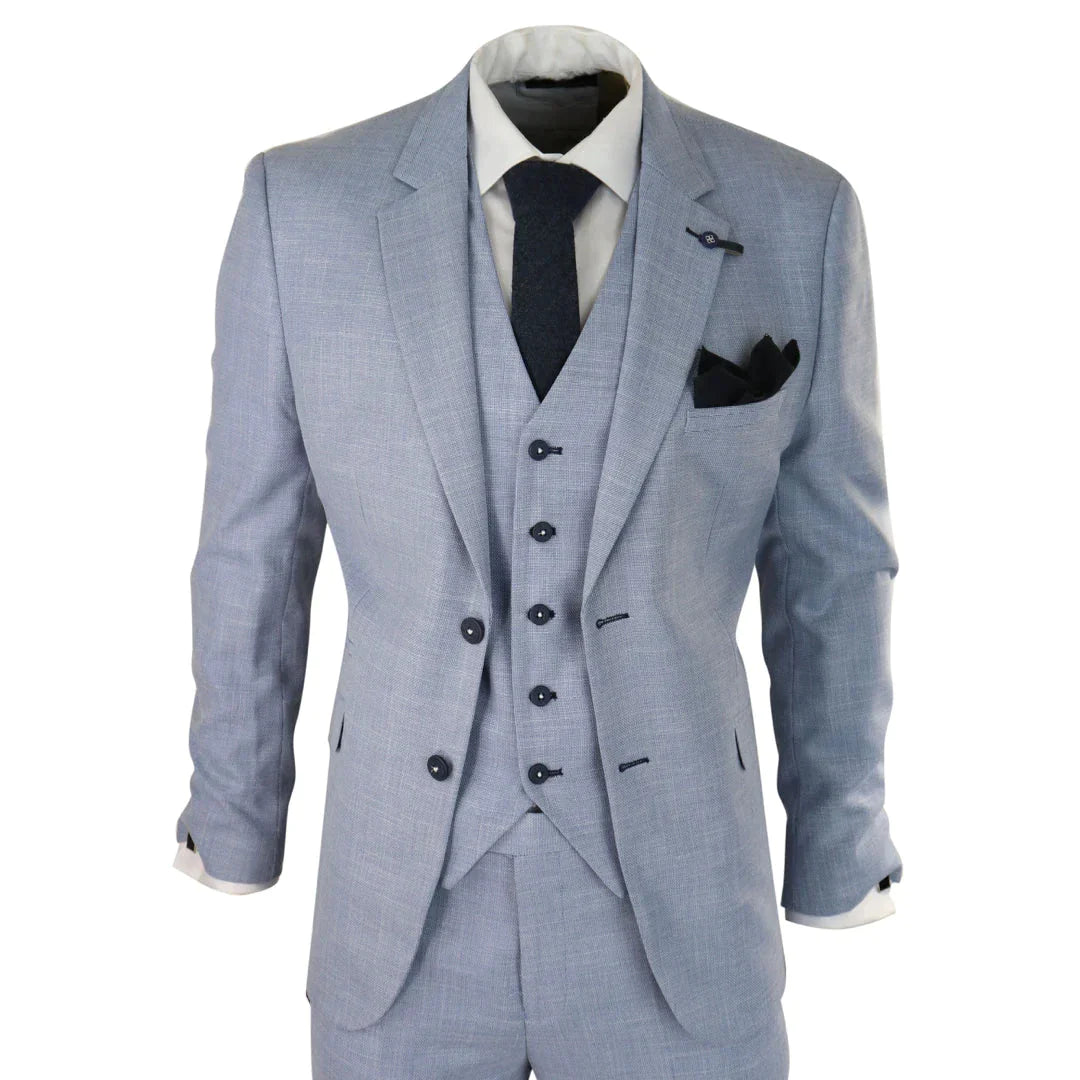 Three-Piece Suit Cavani Miami Sky Slim Fit Suit