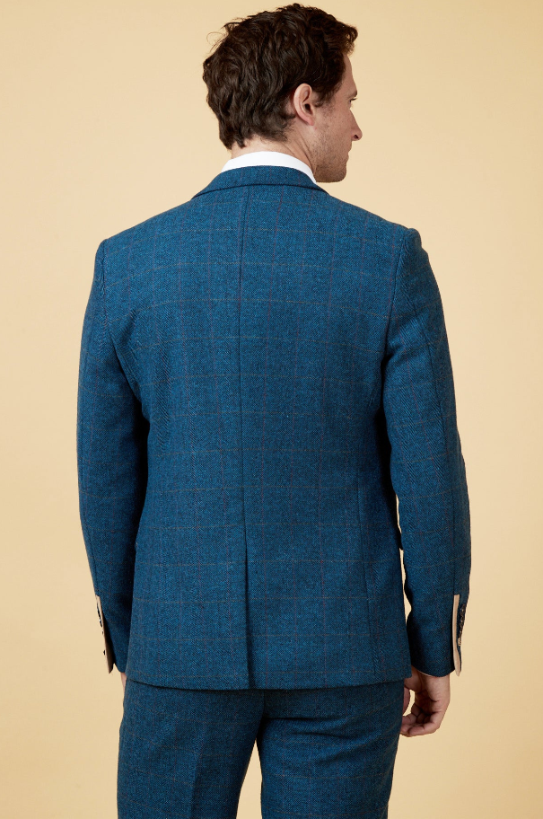 2-piece suit - blue men's suit - Dion Blue Herringbone 2pc