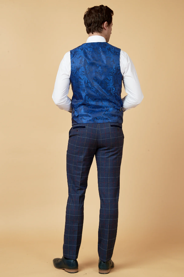 Blue Check Suit - Marc Darcy Drake Navy