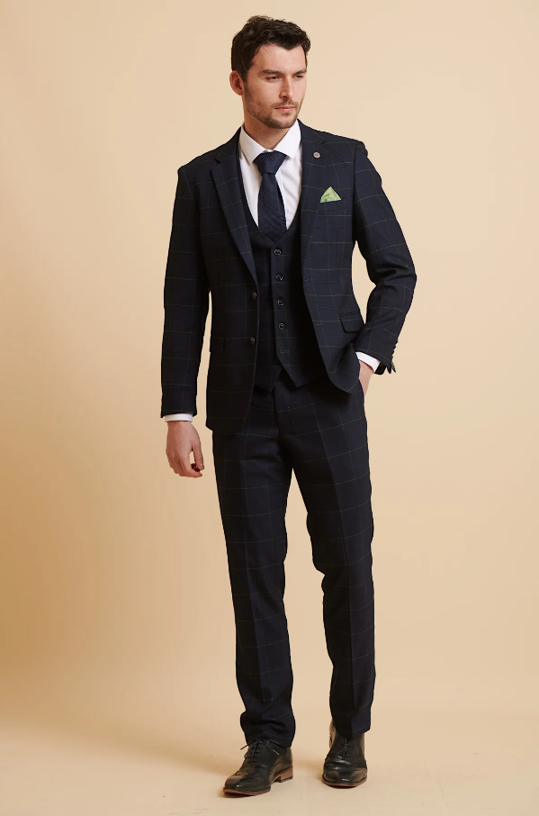 Three-Piece Navy Gentlemen's Suit - Edison Greenline