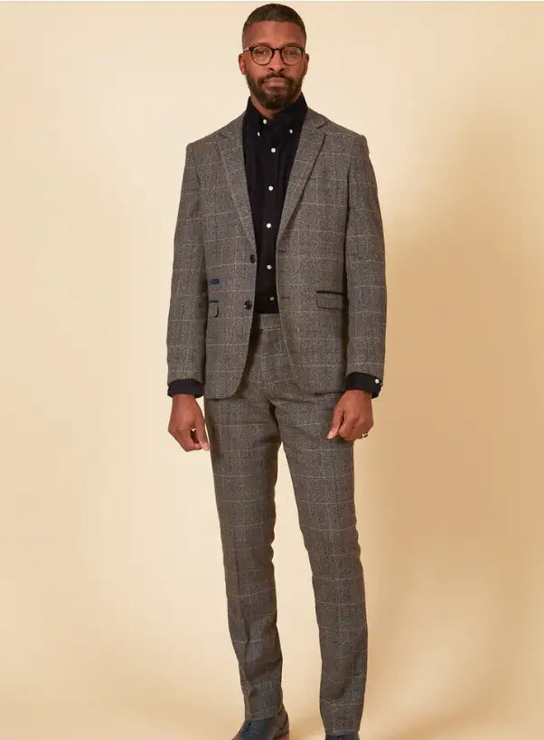 Checked 2-Piece Suit Marc Darcy Scott Grey - 2pc