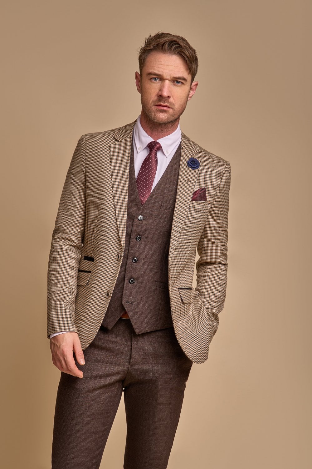 Three-piece men's suit Cavani Elwood houndstooth - Mix and Match