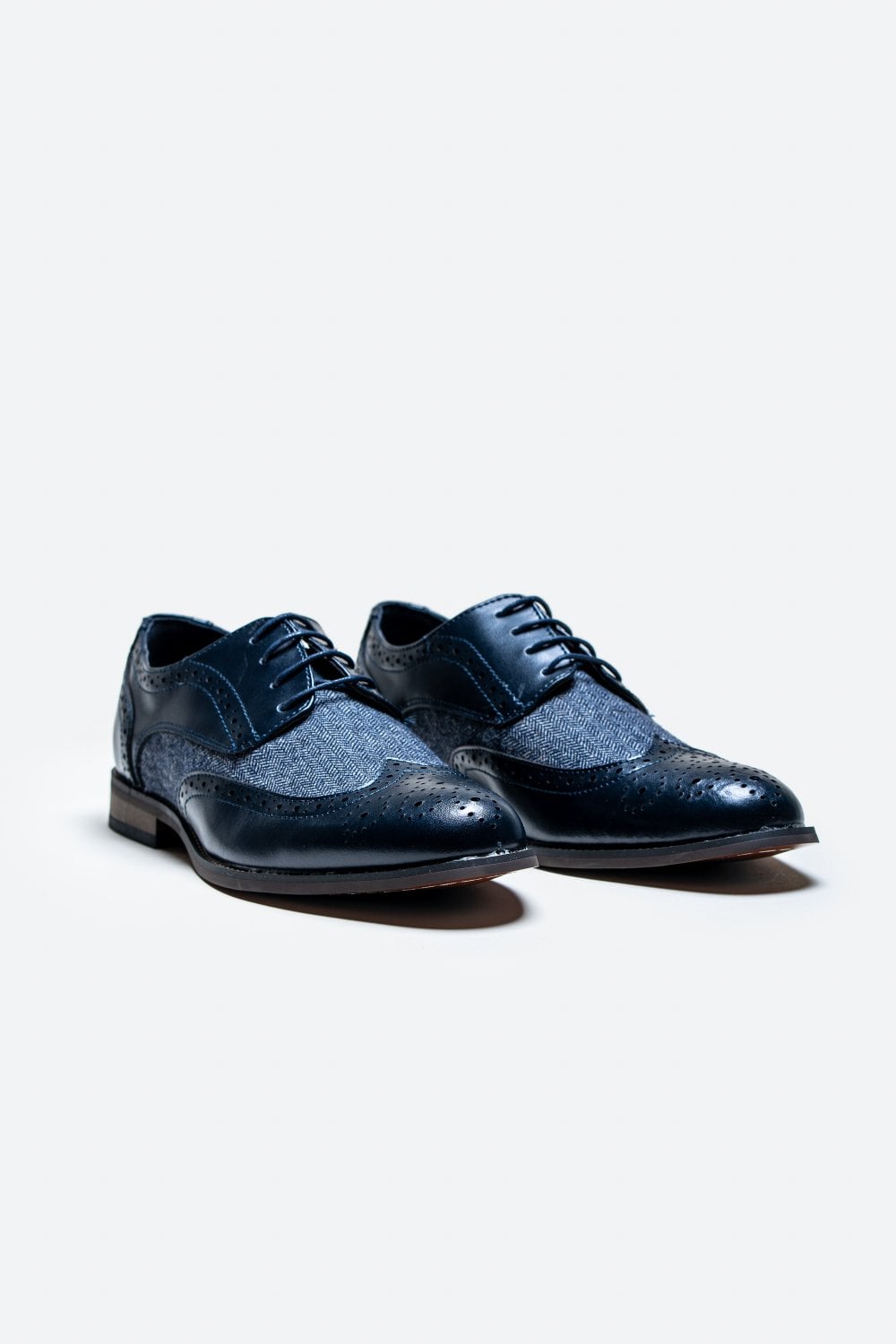 Cavani Oliver Tweed Shoes - Navy