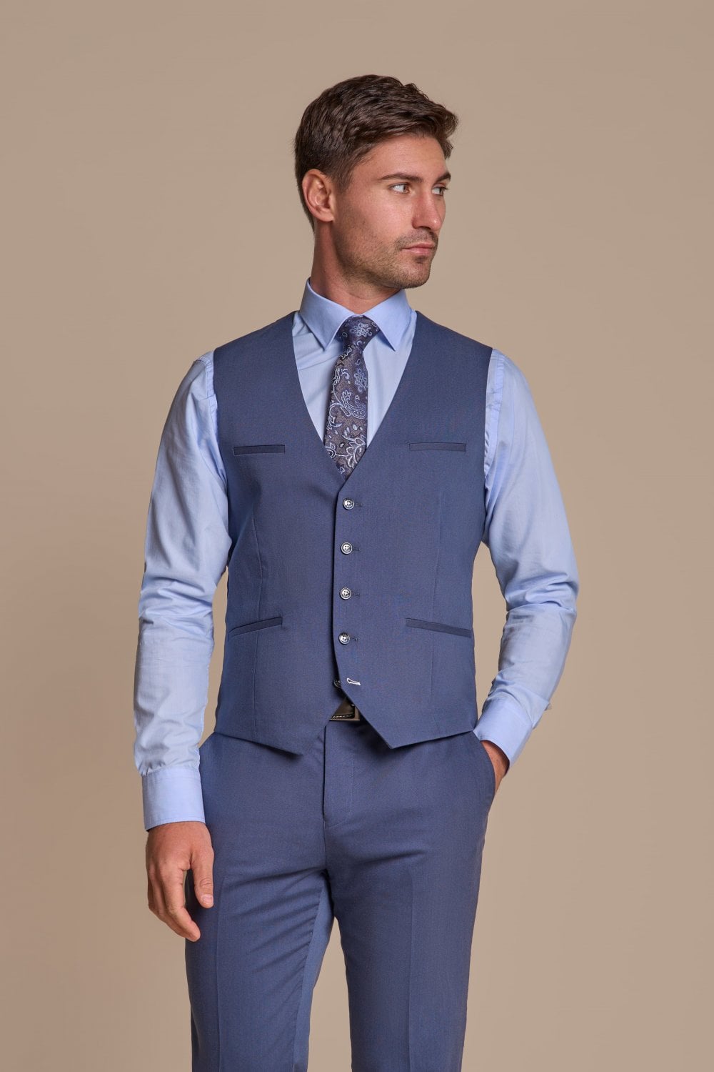 3-Piece Blue Men's Suit - Specter Teal