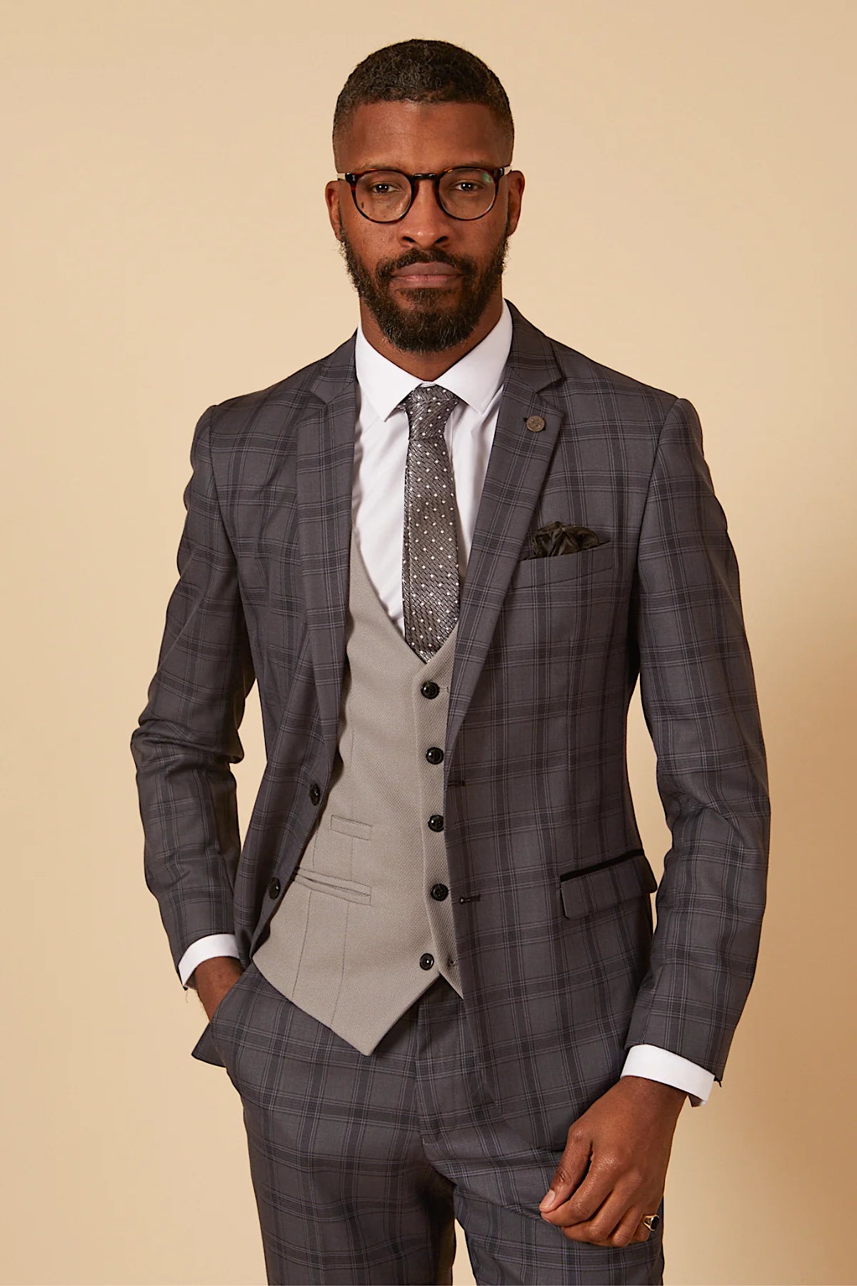 3-piece men's suit Jose Grey - Mix and Match