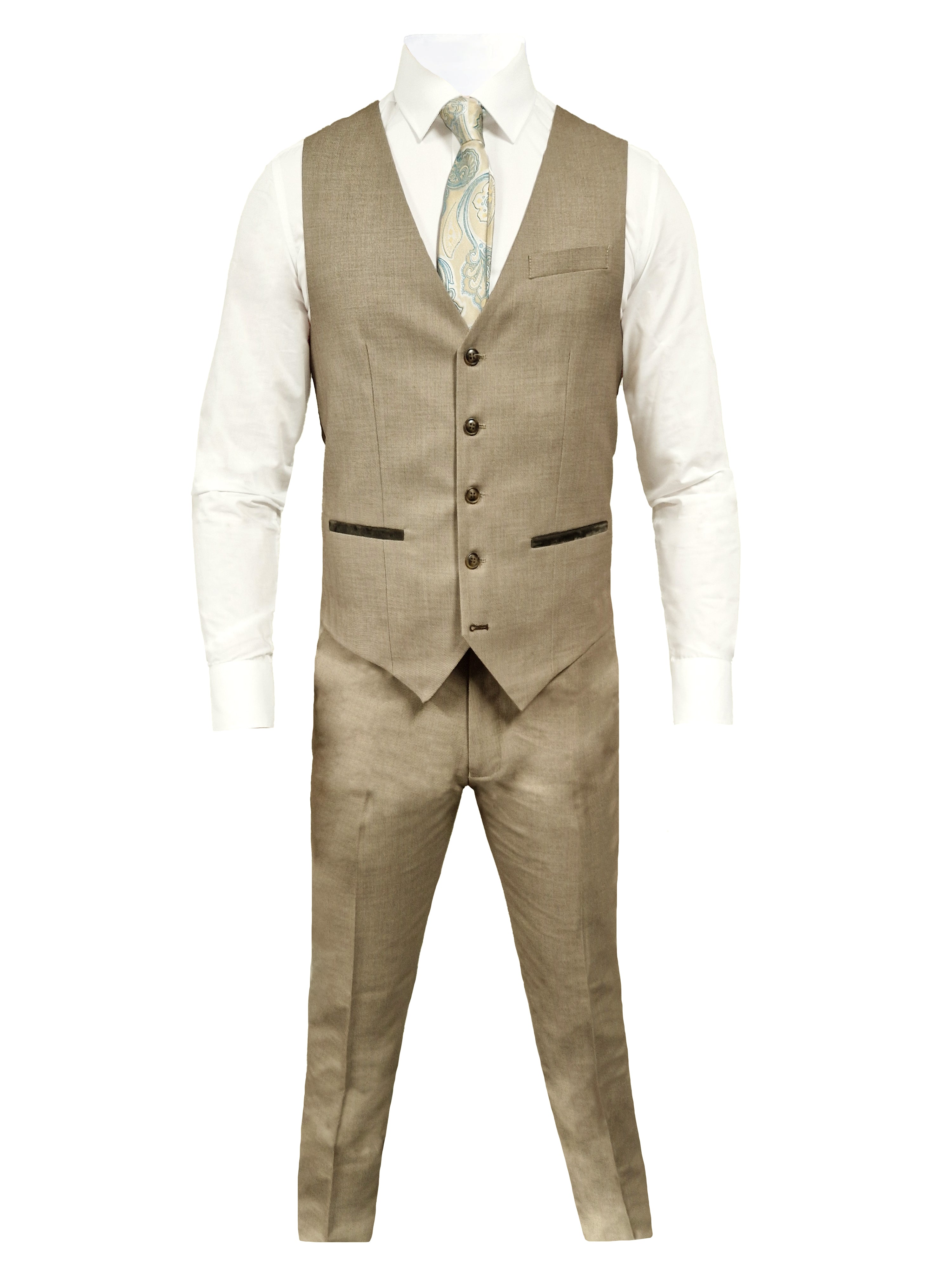 TAVERNY Major - Three-piece Men's Suit Beige