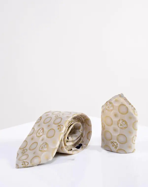 Gentlemens Bubbles Stone tie with pocket square | Marc Darcy