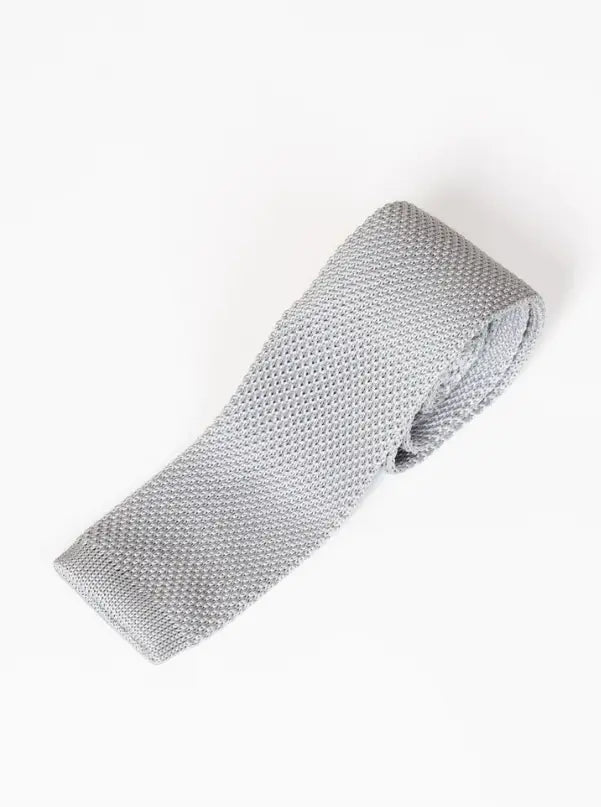 Tie Silver Grey knitted | Marc Darcy