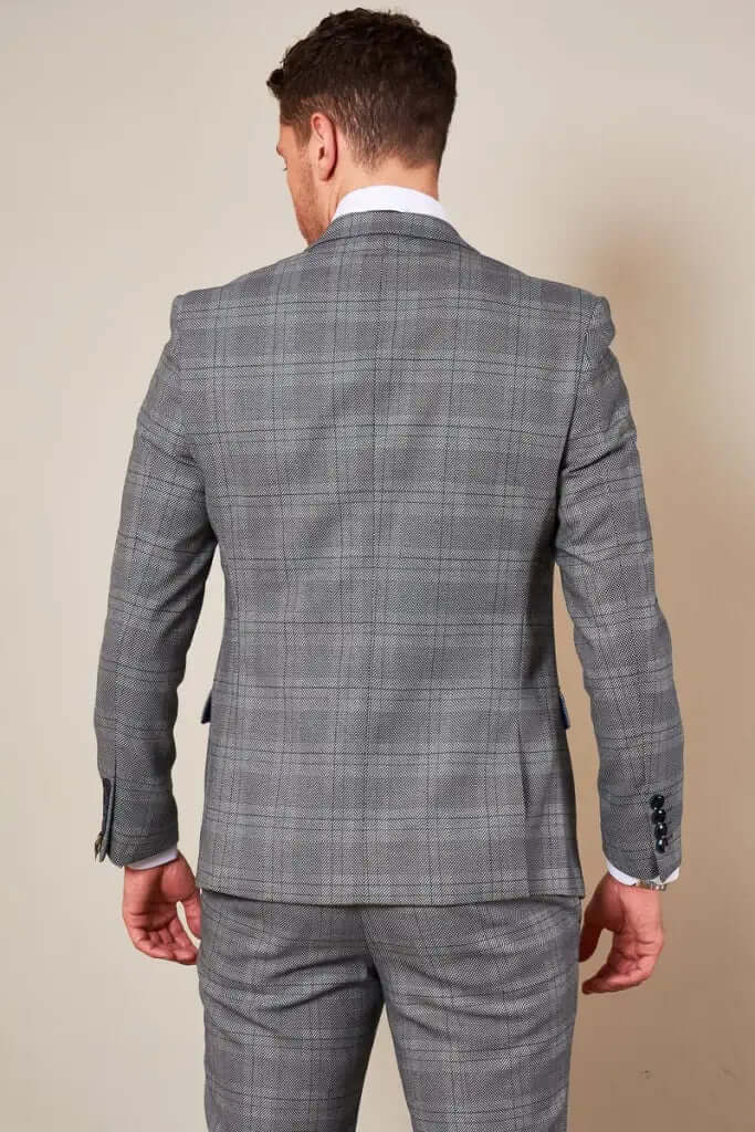 3-Piece Suit Check Jerry Grey