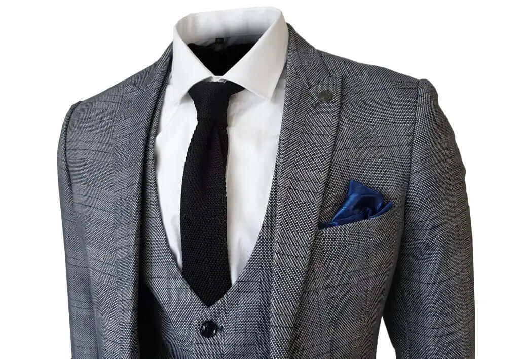 3-Piece Suit Check Jerry Grey