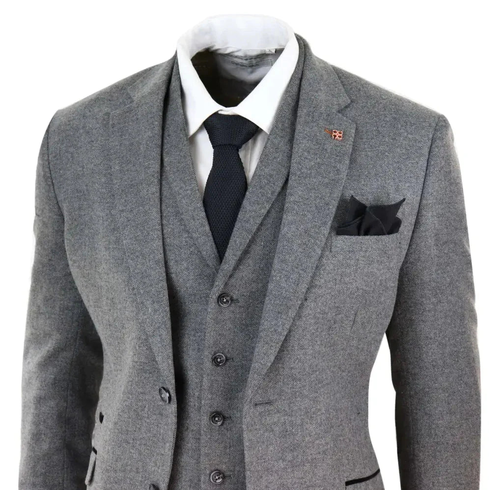 Cavani - Three-Piece Suit - Martez Grey Tweed