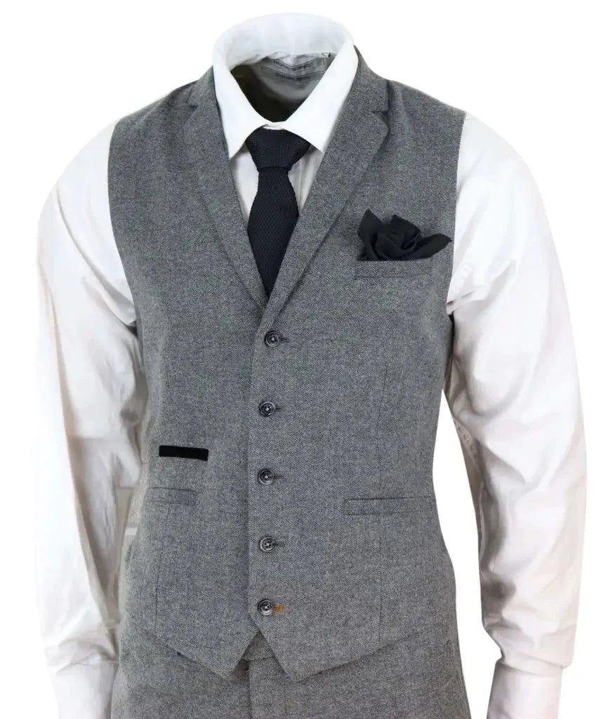 Cavani - Three-Piece Suit - Martez Grey Tweed