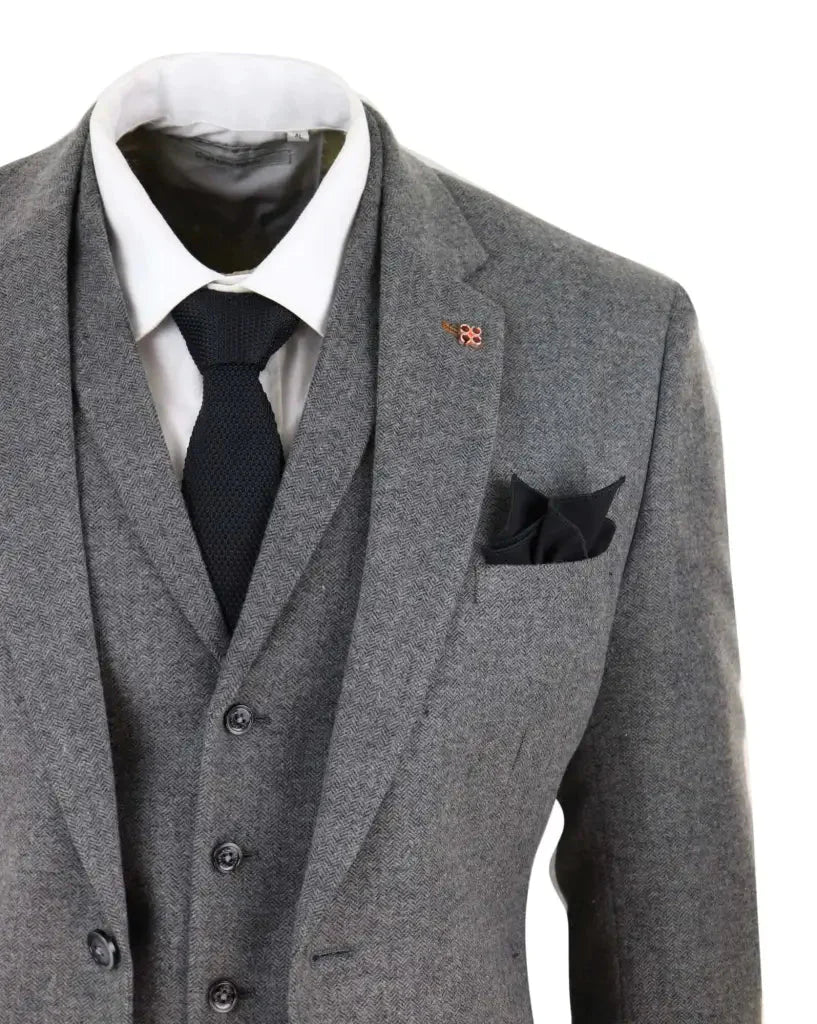 Cavani - Three-Piece Suit - Martez Grey Tweed