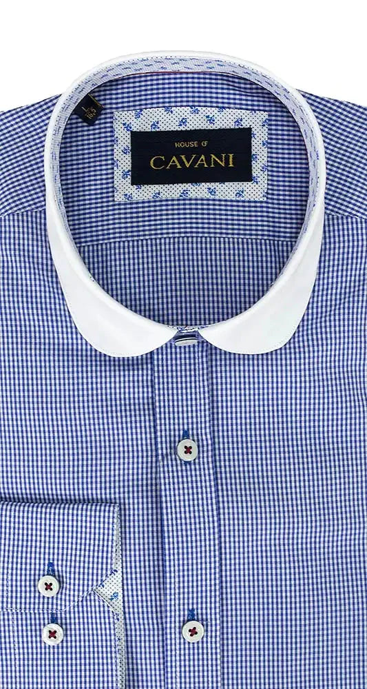  Cavani Shirt Royal Blue / Round Collar - M - shirt