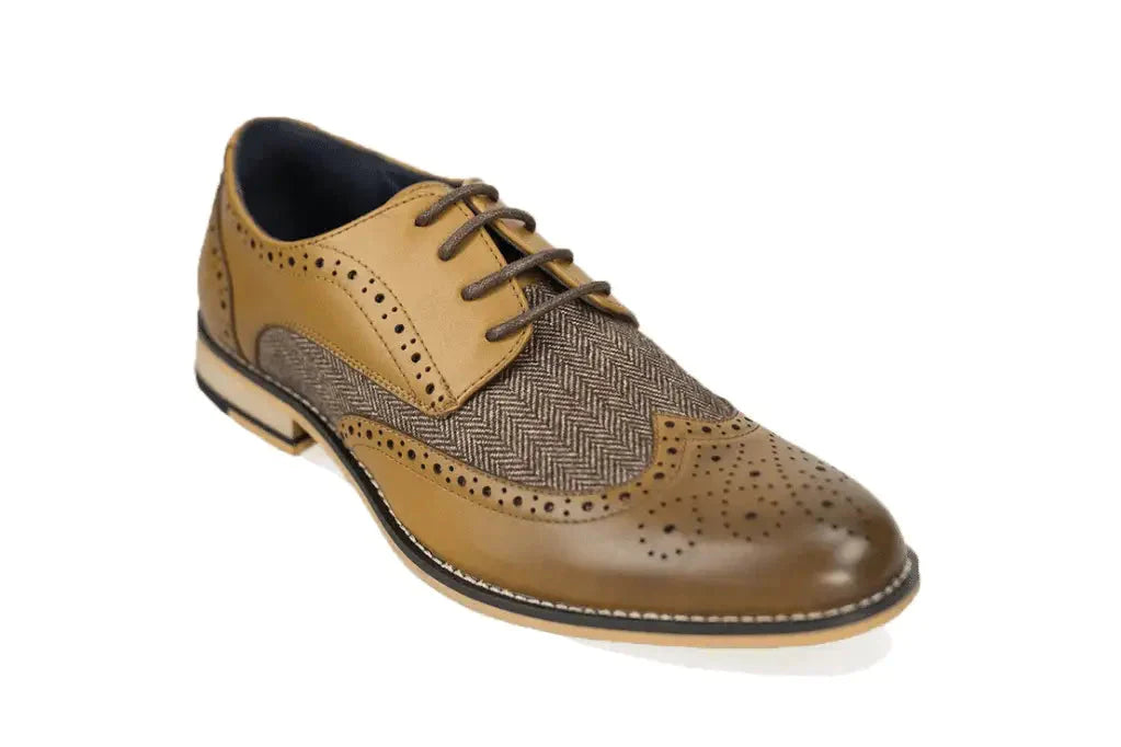 Donker bruine tweed schoenen / Cavani Horatio TAN - schoenen