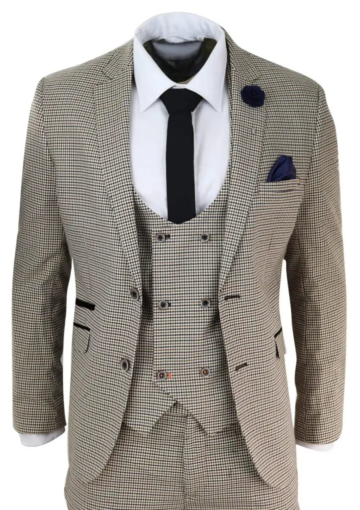 Three-Piece Men's Suit Cavani Elwood Houndstooth