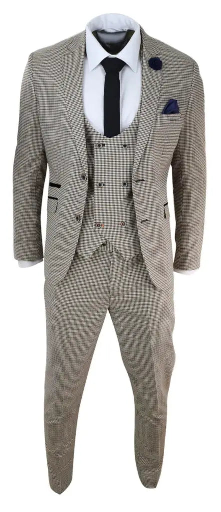 Three-Piece Men's Suit Cavani Elwood Houndstooth