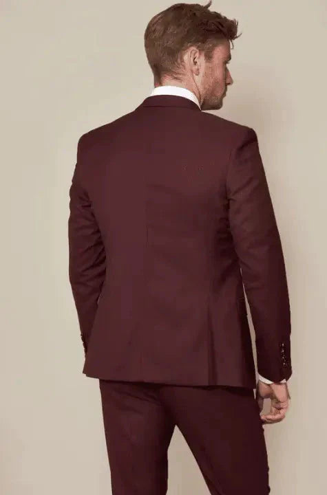 Three-Piece Suit Wine Red