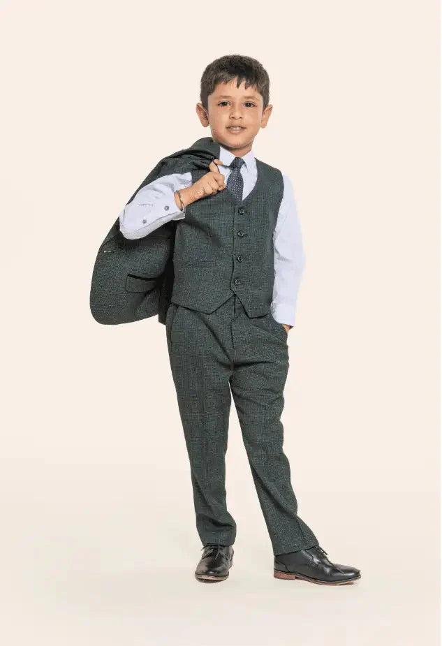 Three-piece suit for children - Olive green - 1 year - children's