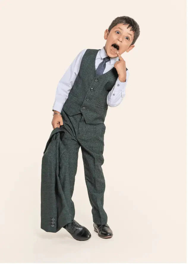 Three-piece suit for children - Olive green - 1 year - children's