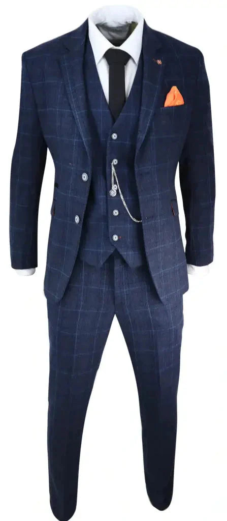 Three-Piece Tweed Suit Cody Blue